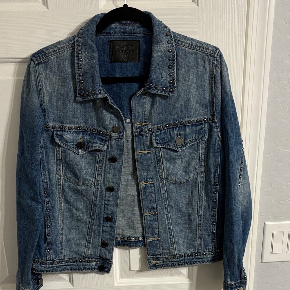 Blank NYC Blue Jean Jacket with Studded Details